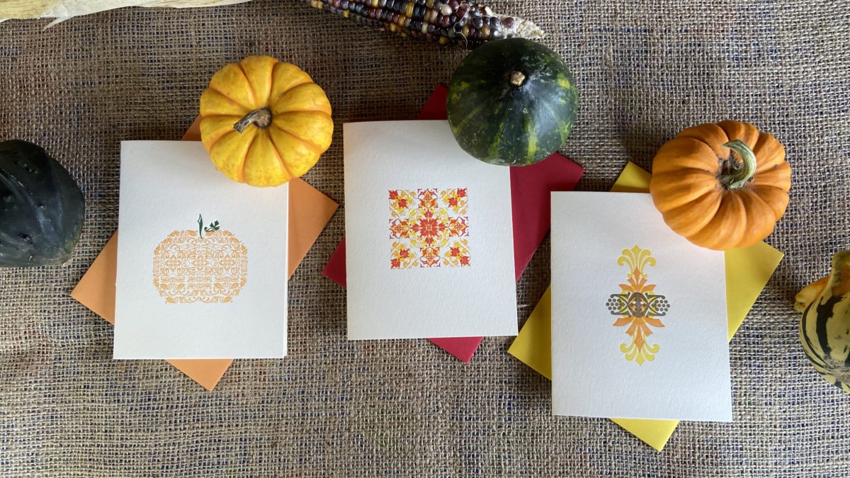 Fall cards flat lay